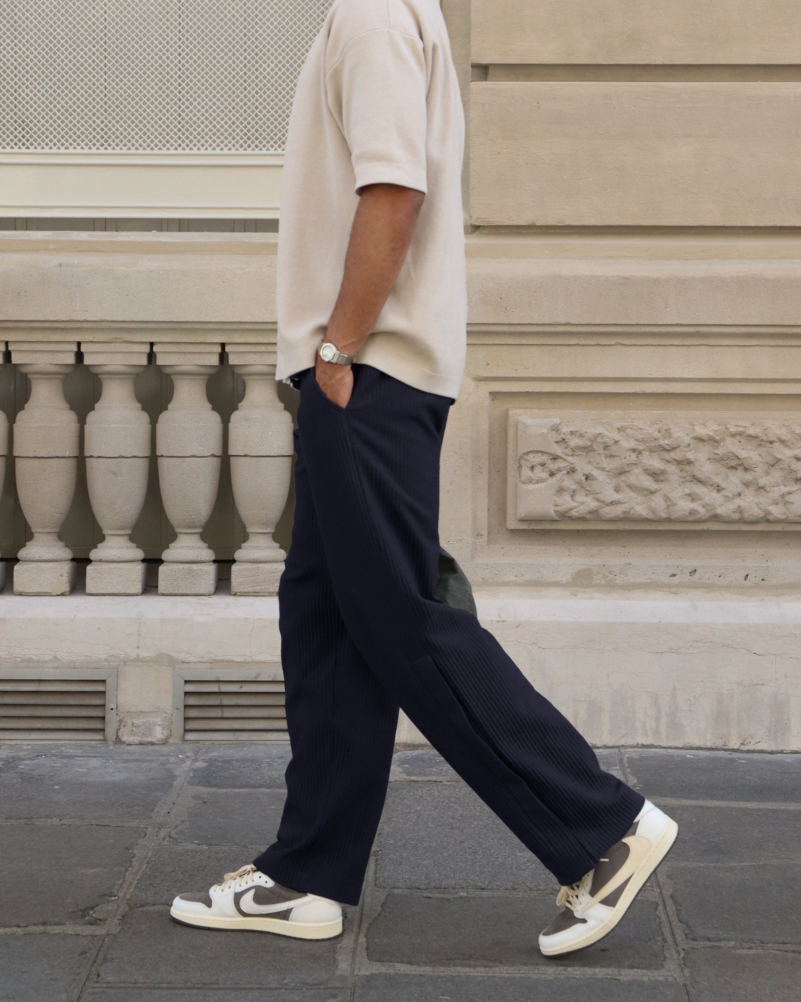 Off Court Pants Pleated Navy