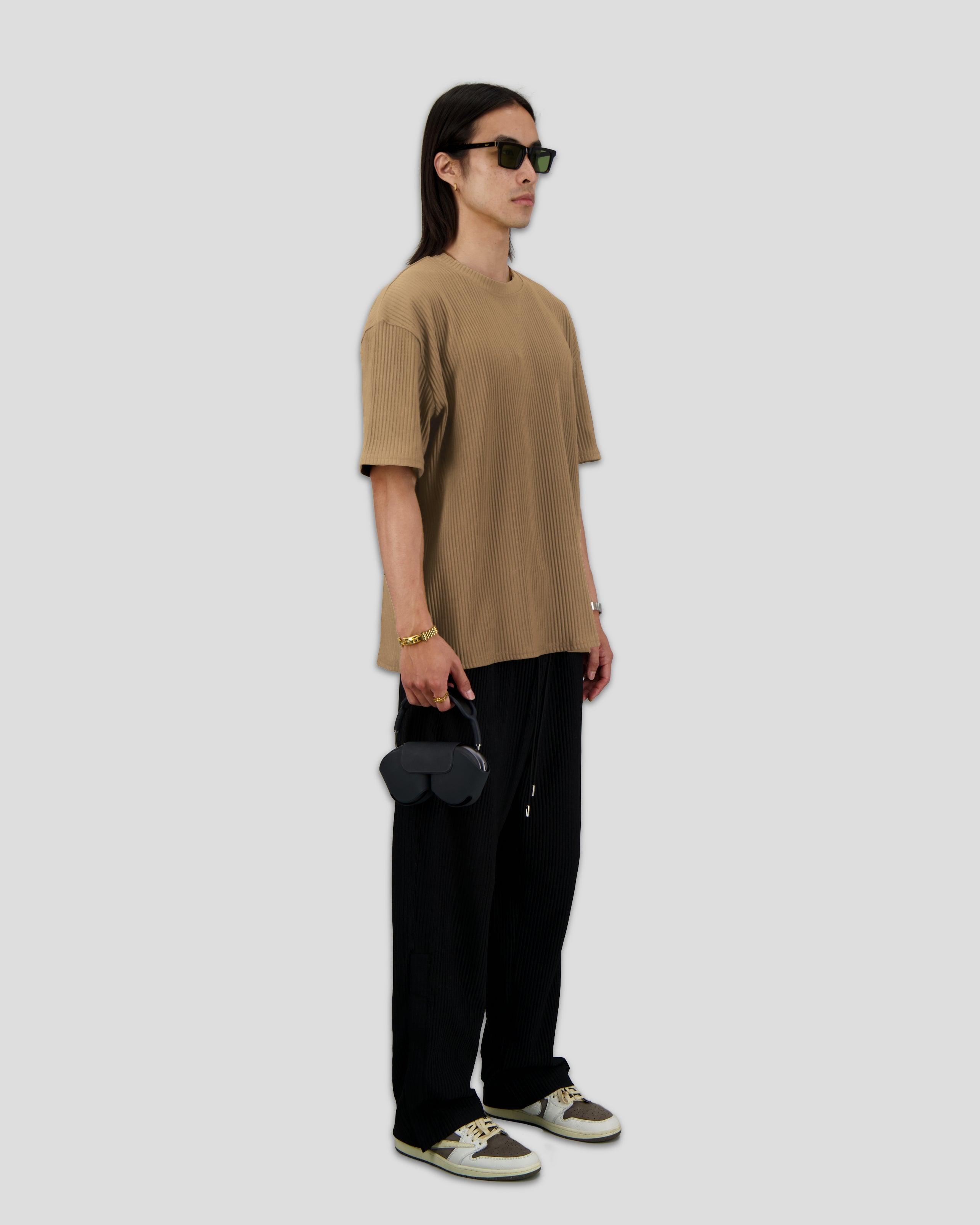 Off Court T-Shirt Pleated Light Brown