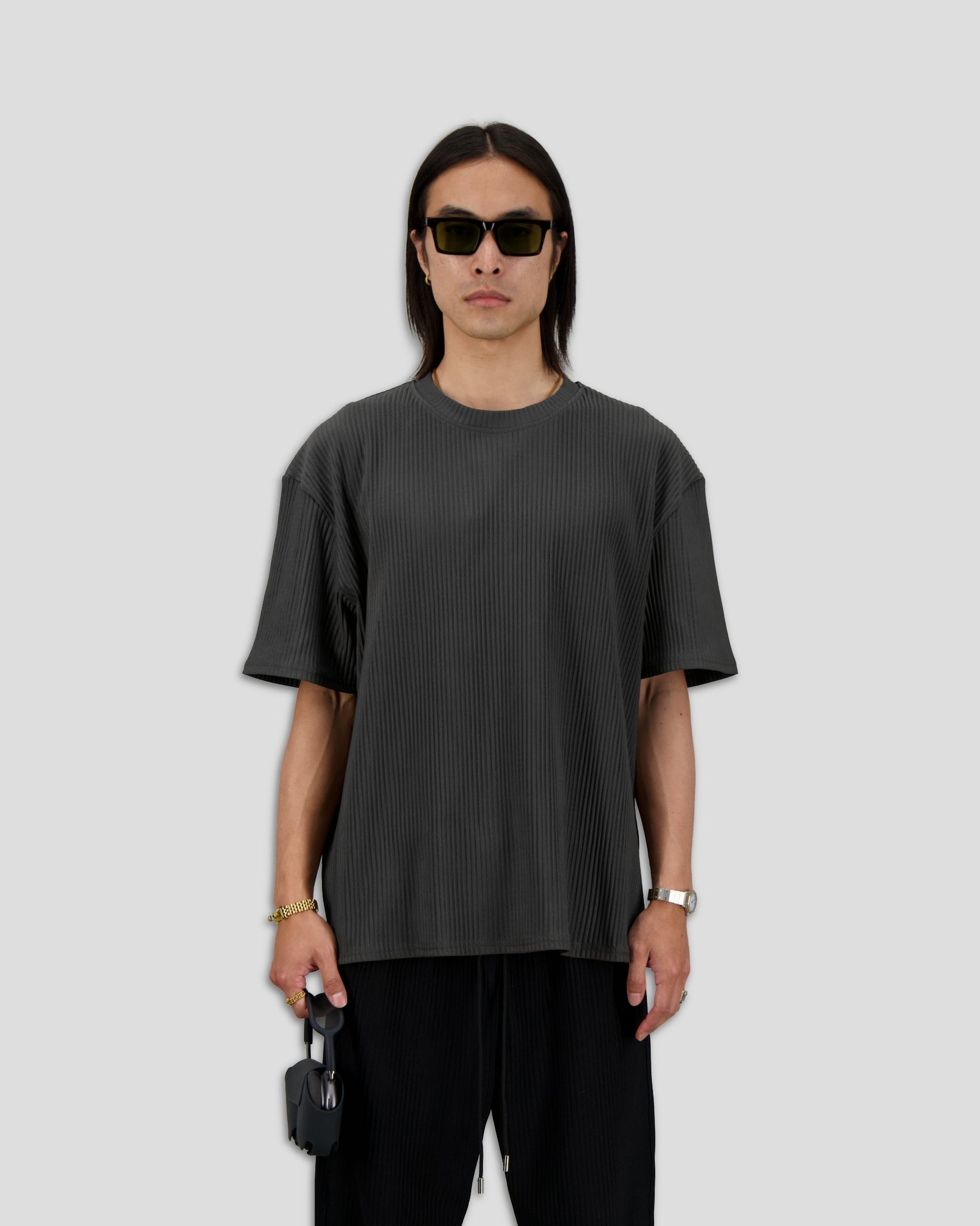 Off Court T-Shirt Pleated Grey